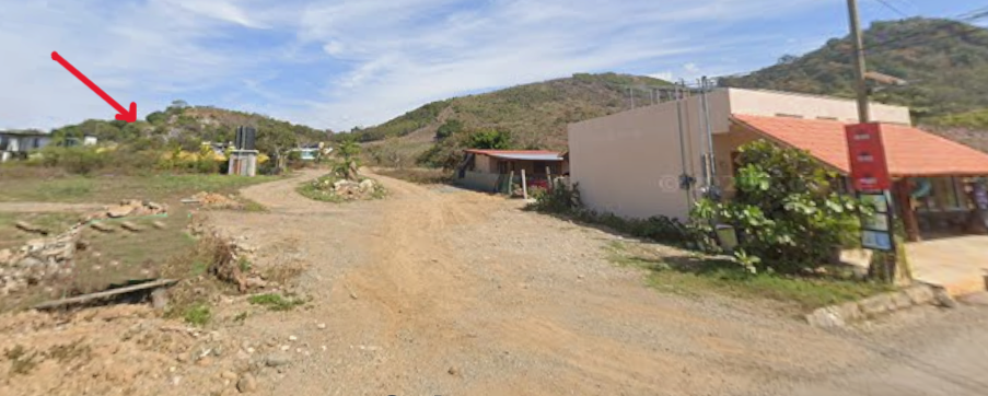 Ubicacion de los lotes en venta desde la calle, Playa Troncones Beach cerca de Majahua y la punta de surf de Manzanillo Bay