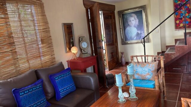 living room with solid hardwood double entre doors